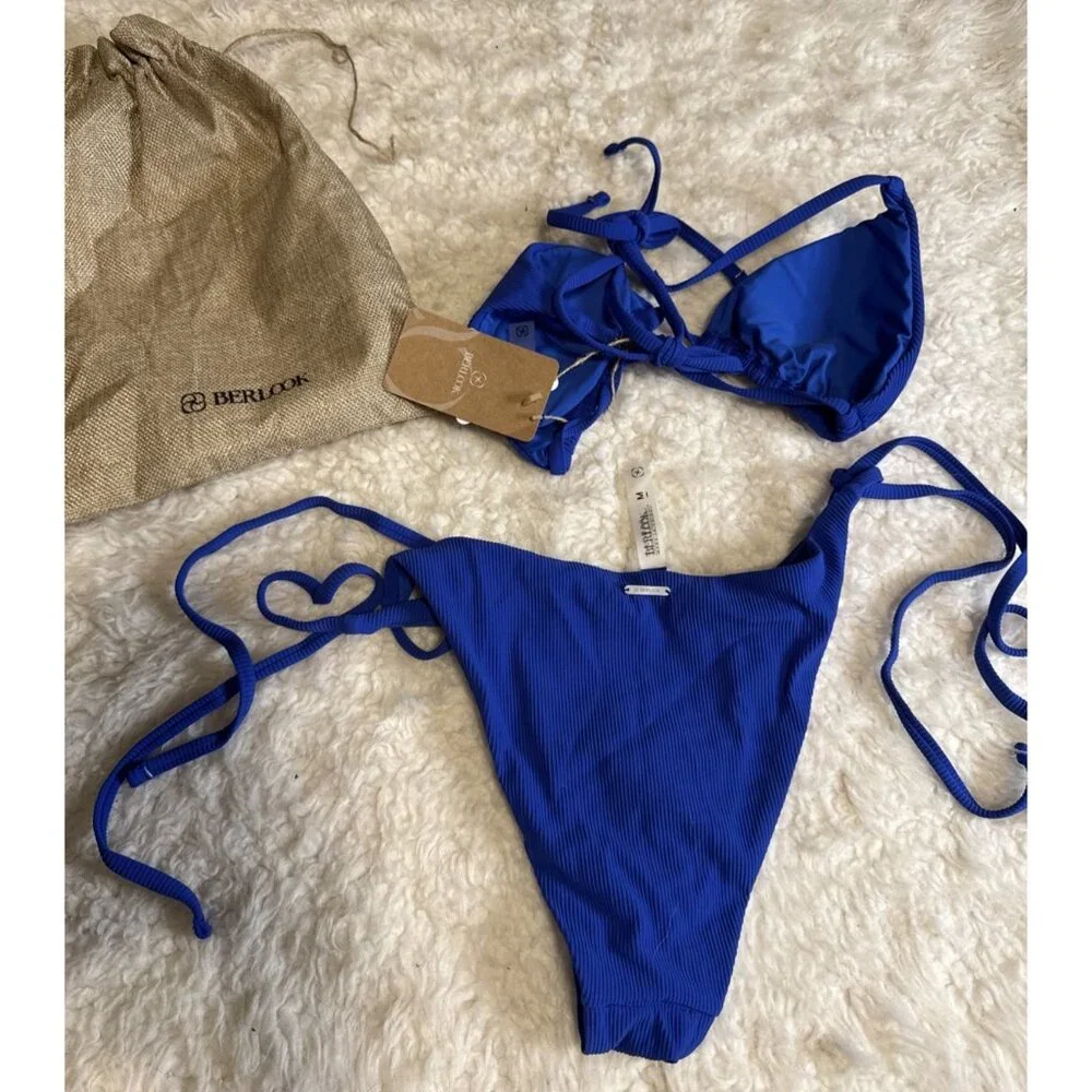 Berlook Two Piece Royal Blue String Bikini Swimsuit Size M Medium NWT NEW W Bag - Picture 16 of 16